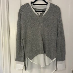 Brochu Walker V Neck Layered Sweater/ Button down